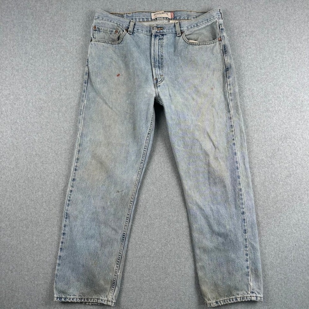 Vintage Y2K Levi's 505 Regular Light‎ Distressed Denim Jeans Men's 38x30 Rodeo
